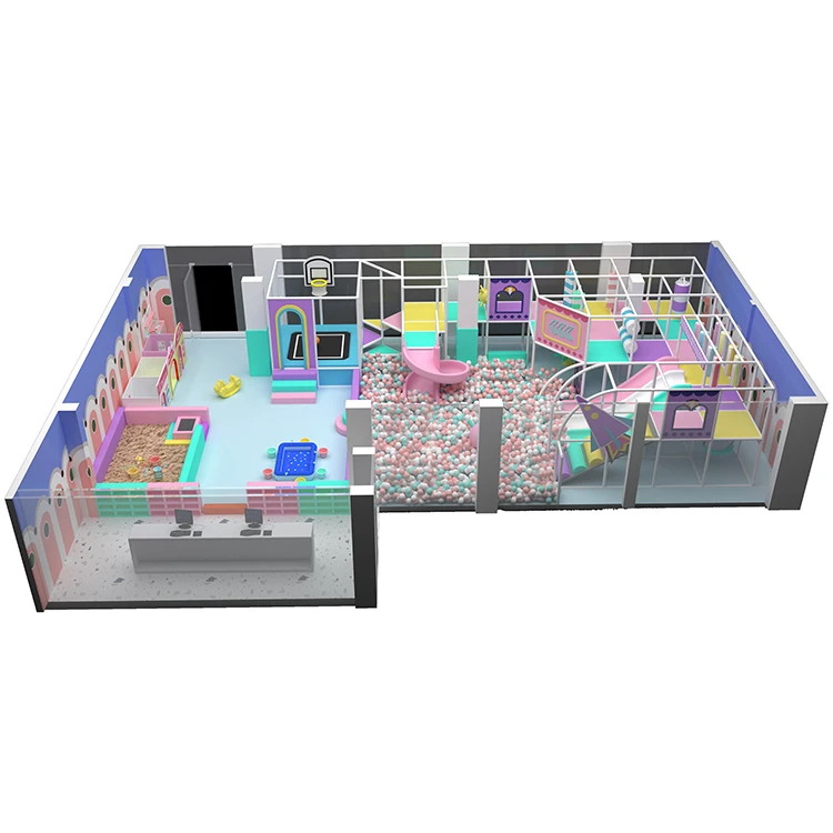 QiaoQiao Candy small Playground Kids commercial Play  equipment custom Indoor Playground Area toddler soft playhouse park