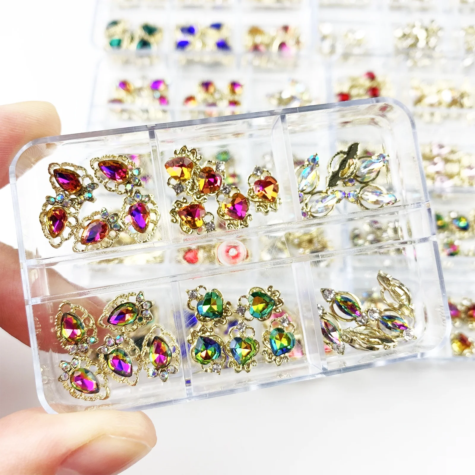New Design Nail Art Rhinestones Decorations 3D Bear Nail Art Sticker Crystal Diamond Luxury Metal Alloy Nail Charms