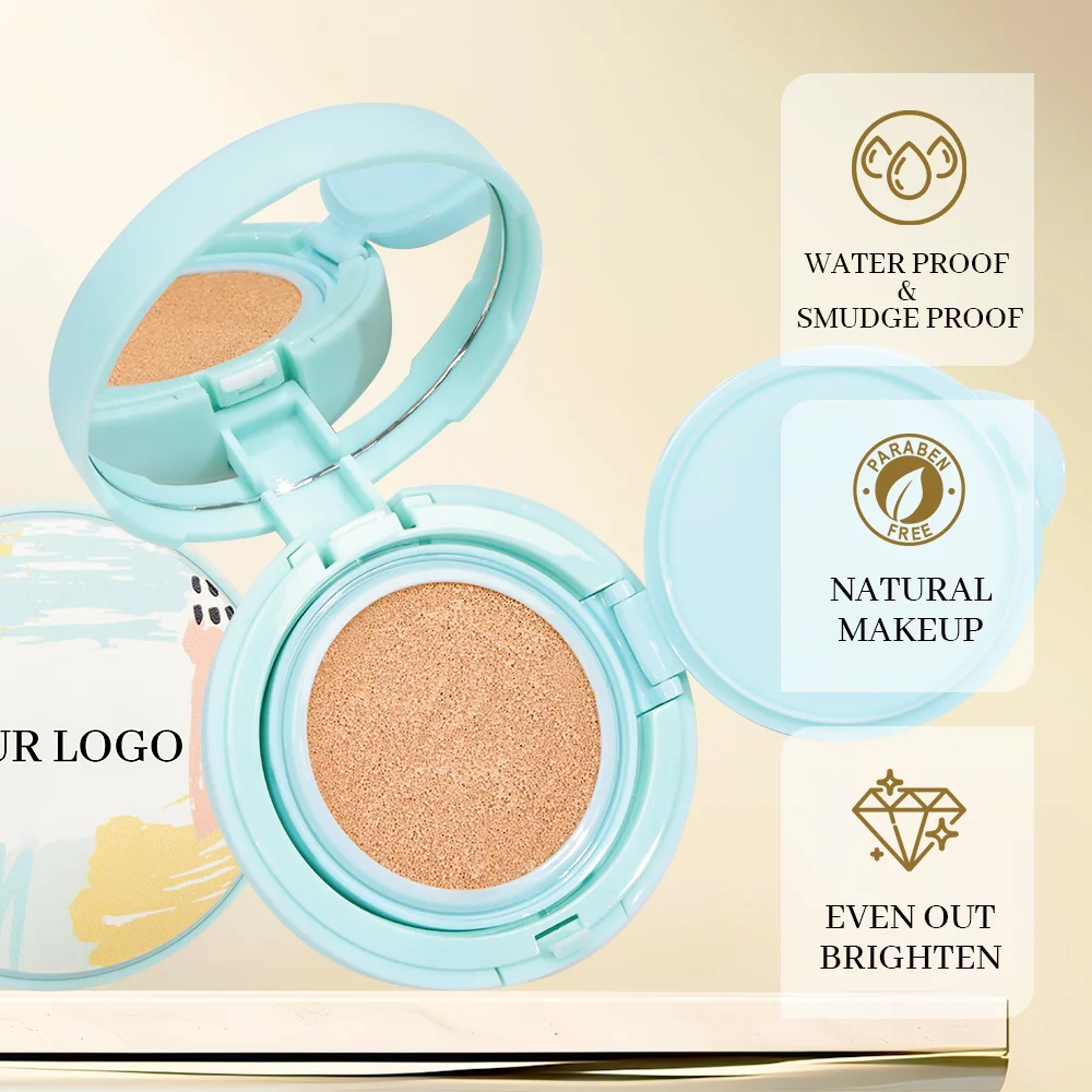 Private Label Korean Pomegranate Essence Air Cushion Sunscreen BB CC Cream Foundation Moisturizing Makeup for Dark Circles