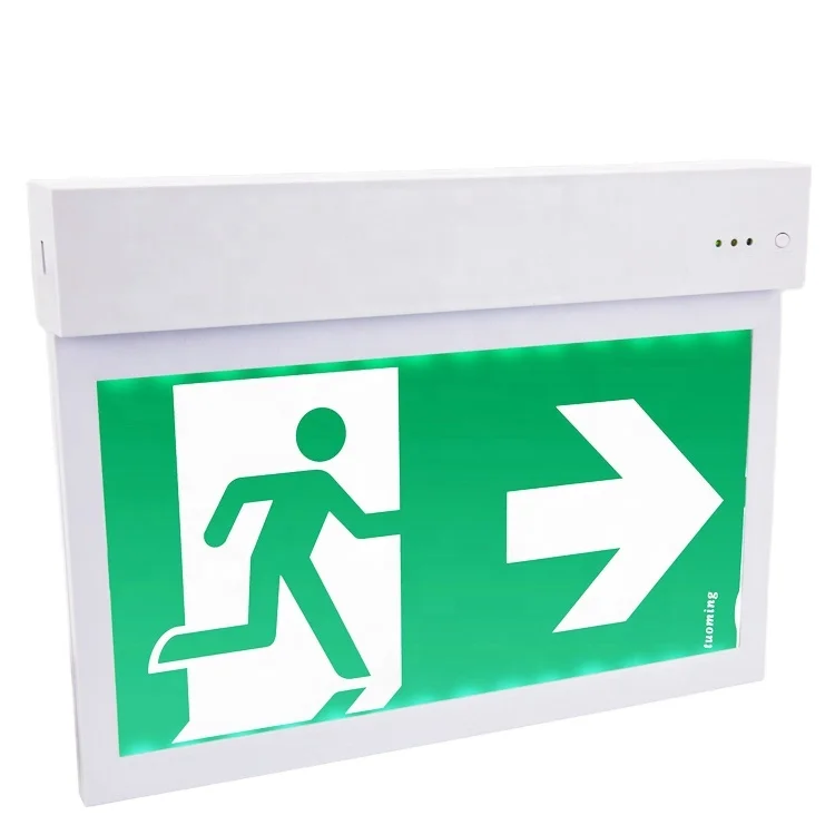 Factory directly selling recessed edge lit exit sign illuminated exit sign