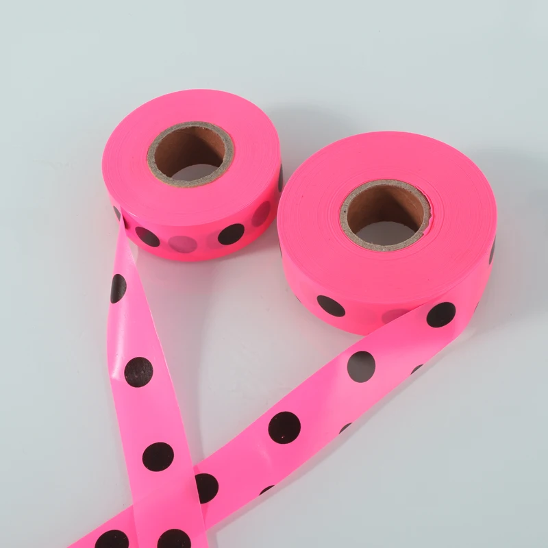 Pink Non Adhesive Marking Tape Standard Flagging Tape For Marker Decoration Trees Survey