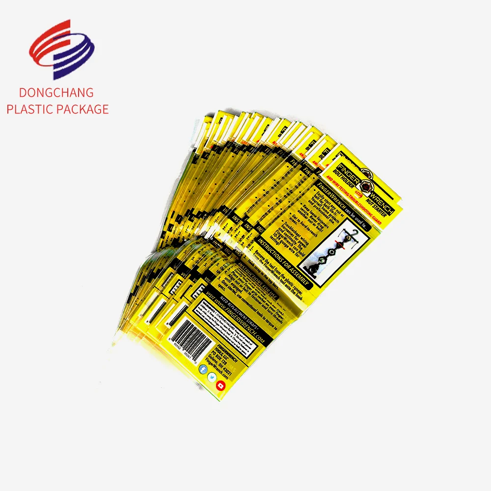 custom packaging OPP Poly bag With Printing Card Header transparent bag