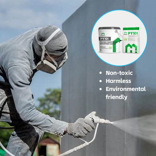 Hanchi PY101 two components of liquid and powder acrylic emulsion and silicon polymer-cement based waterproof coating