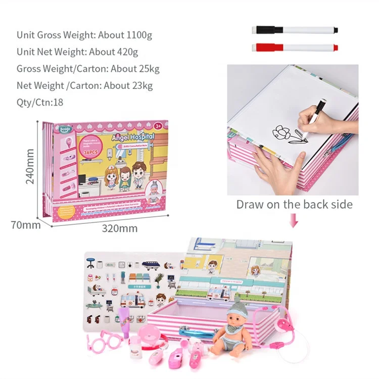 Children Educational Magnetic Doctor Supplies Puzzle And Acousto-Optic Medical Equipment Toys