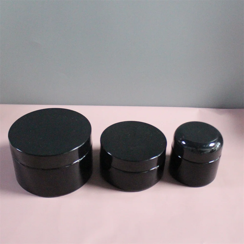 5ml 10ml 15g 30g 50g 60g 100g 120g 200g 250g 500g width mouth UV black dark violet bottle glass jar with screw lid