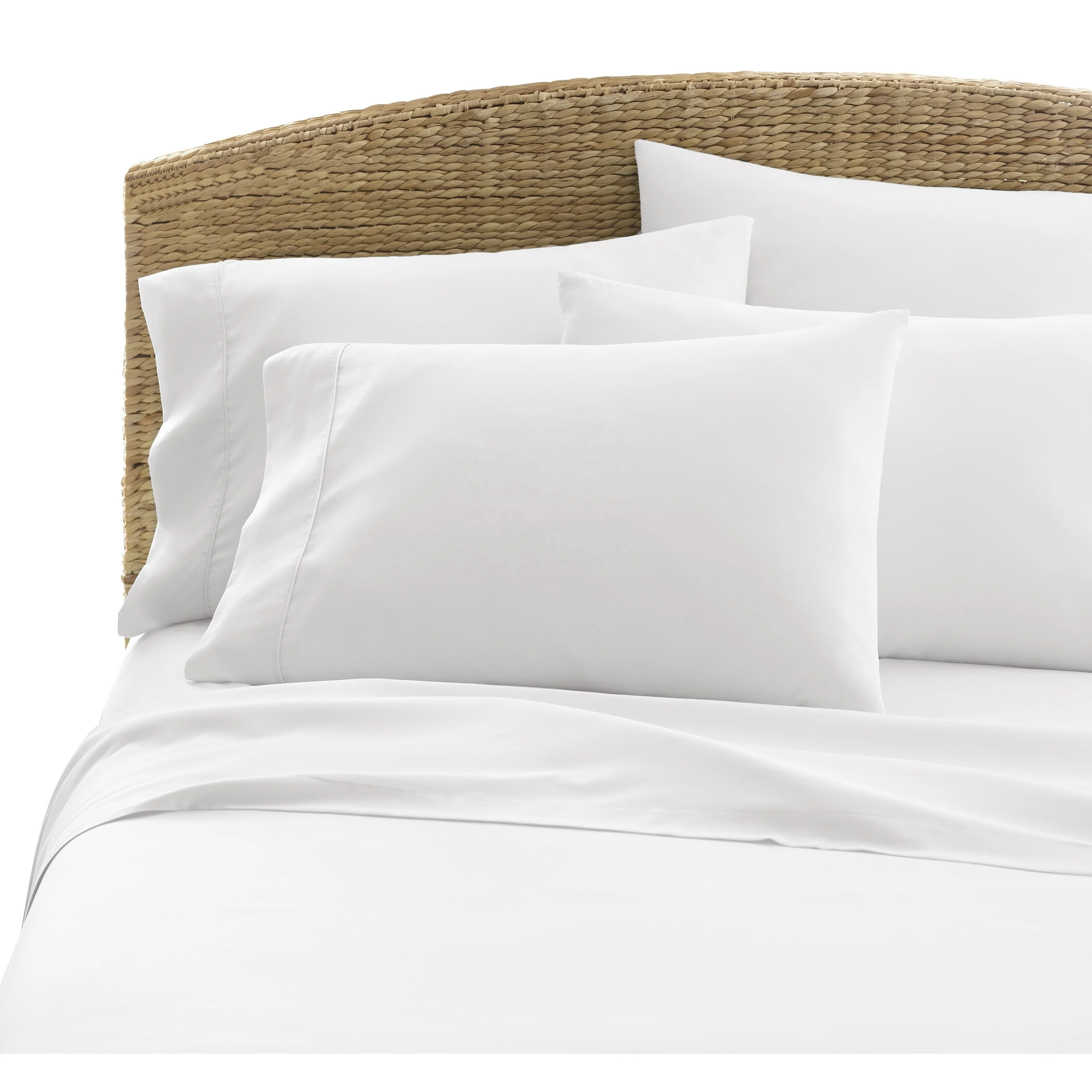White sateen Standard 100% natural bamboo Pillowcase With Envelop Closure