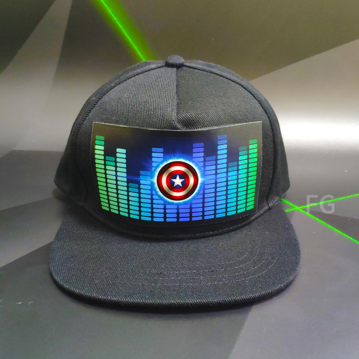 EL Light up customization party luminous hat flashing sound activated led cap light