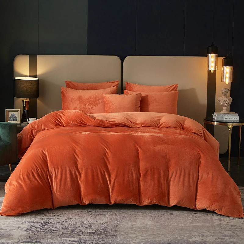 3 piece nature comforter sets  flannel velvet duvet cover set bedroom coral fleece bedding set