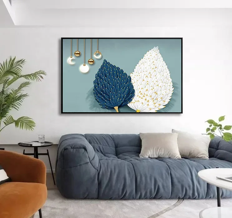 Home Living Room Decor Gold Pictures Crystal Porcelain islamic glass wall art with frame