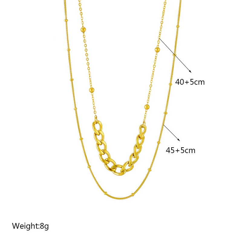 Hip Hop Cuban Chain Stainless Steel 18k gold plating Fashion Jewelry Chain Necklace