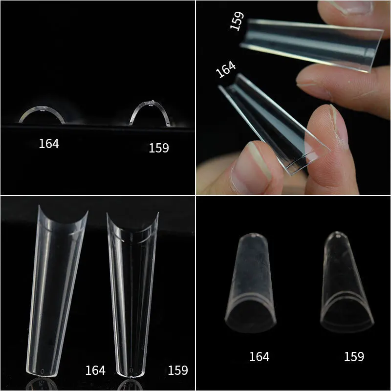 XXL Extra Long Coffin Nail Tips Tapered Acrylic Half Cover Nail Tips False Matte Nail Tips Soft Gel Manicure Salon 200PCS