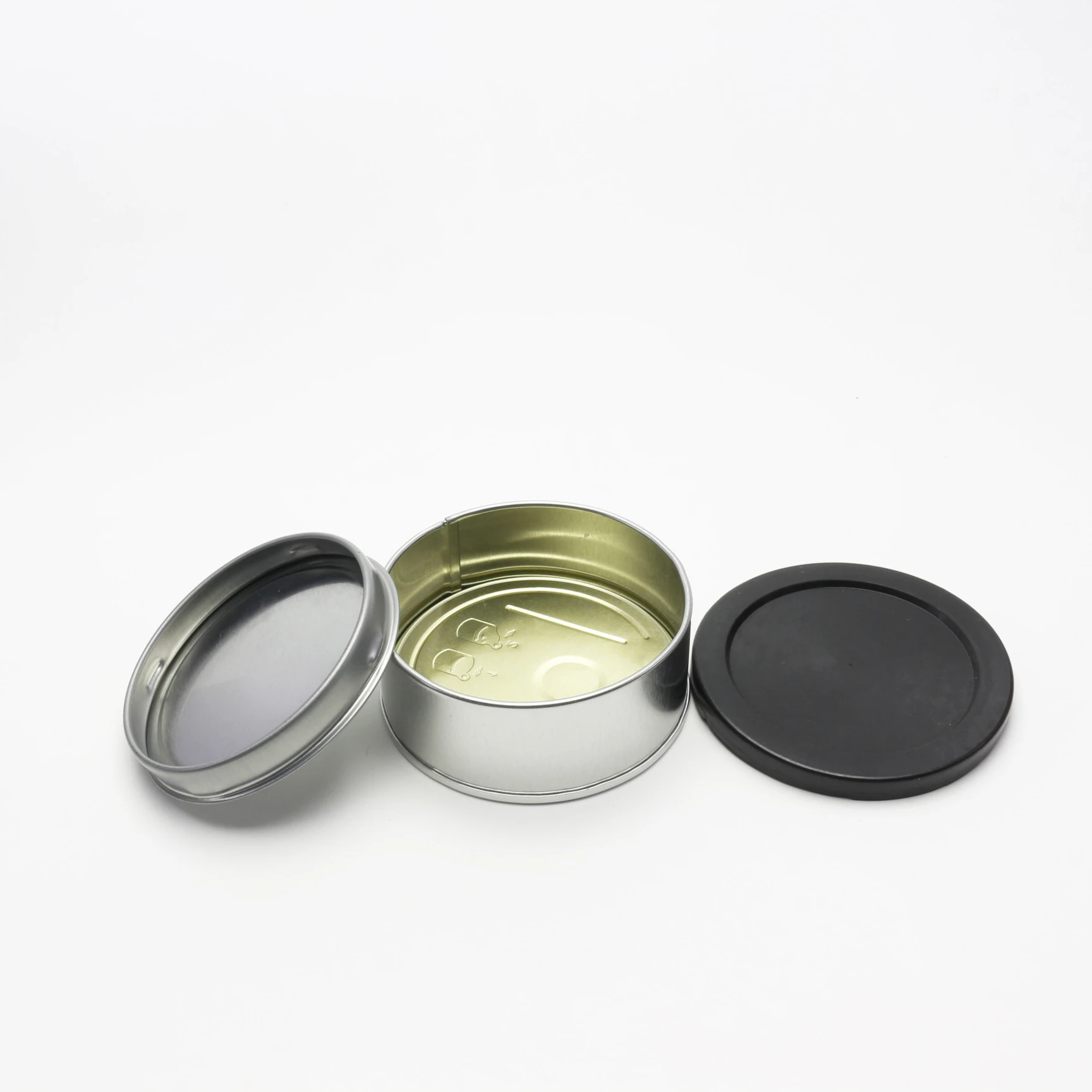 100ml Press It In Tuna Cans Self Seal Tins With Black Lids Bulk Small Tin Ring Pull Can TC-125AN