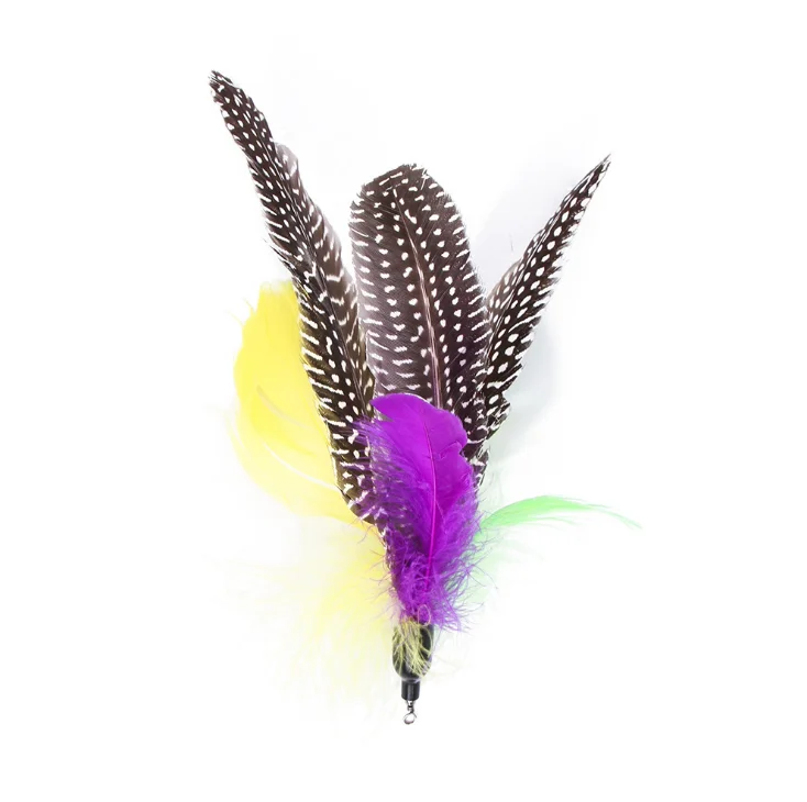 Новая забавная игрушка для кошек, сменная голова, перо, жемчуг, большая птица, Интерактивная игрушка для домашних животных