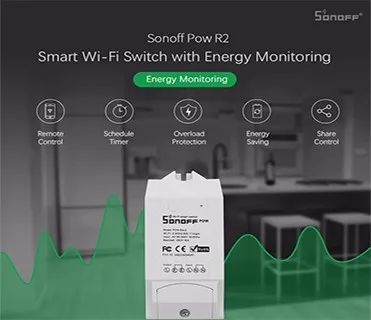 
Sonoff Pow R2 WiFi Wireless Smart Switch Smart Home Wifi Remote Controller 15A Works With Google Home Alexa 