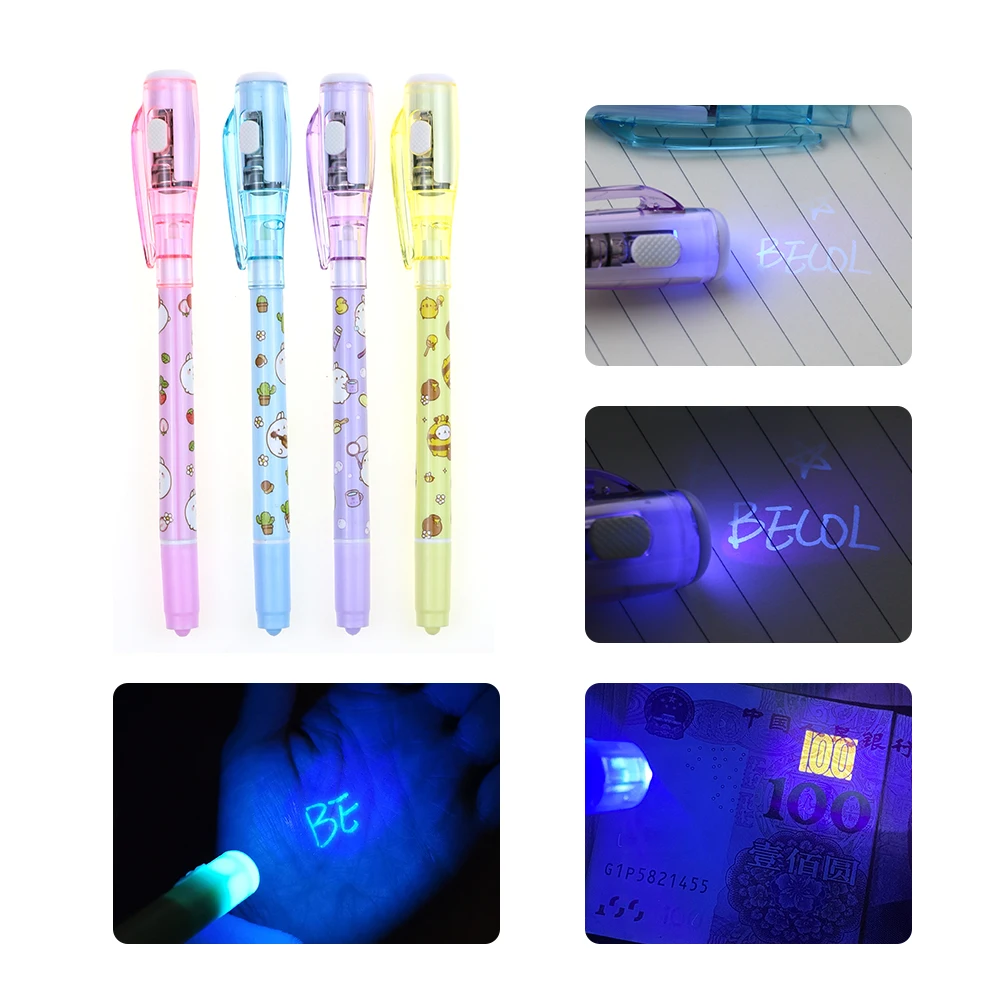 2 in 1 Ball Pen Security Marker Pen With UV Light, Invisible Ink Pen with UV Light for Kids Party Gift