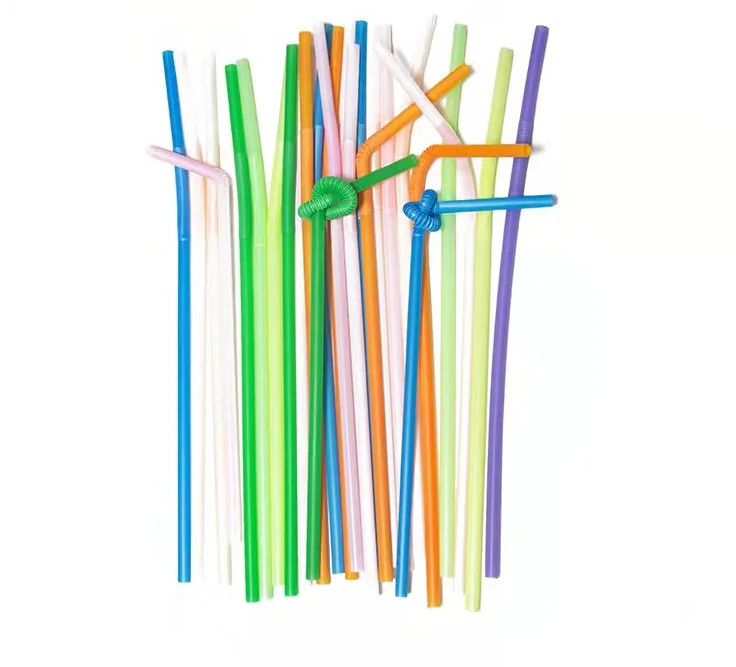 Custom Logo 100% Biodegradable Folding PLA  Polylactic acid material drinking straw with individual wrapped