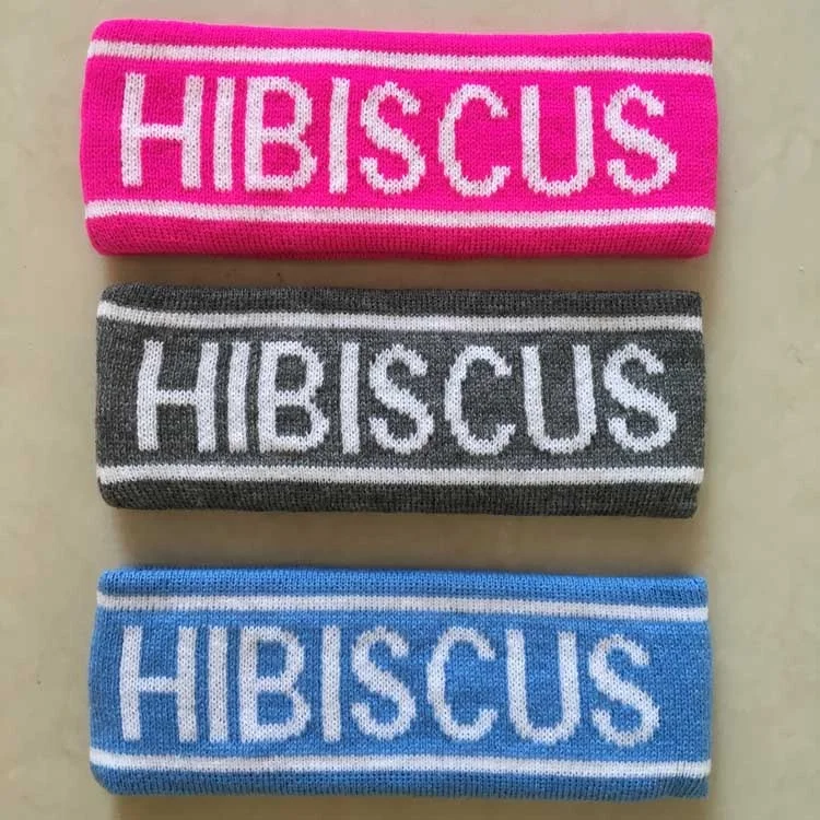 Зимняя вязаная женская повязка на голову с жаккардовым логотипом заказ