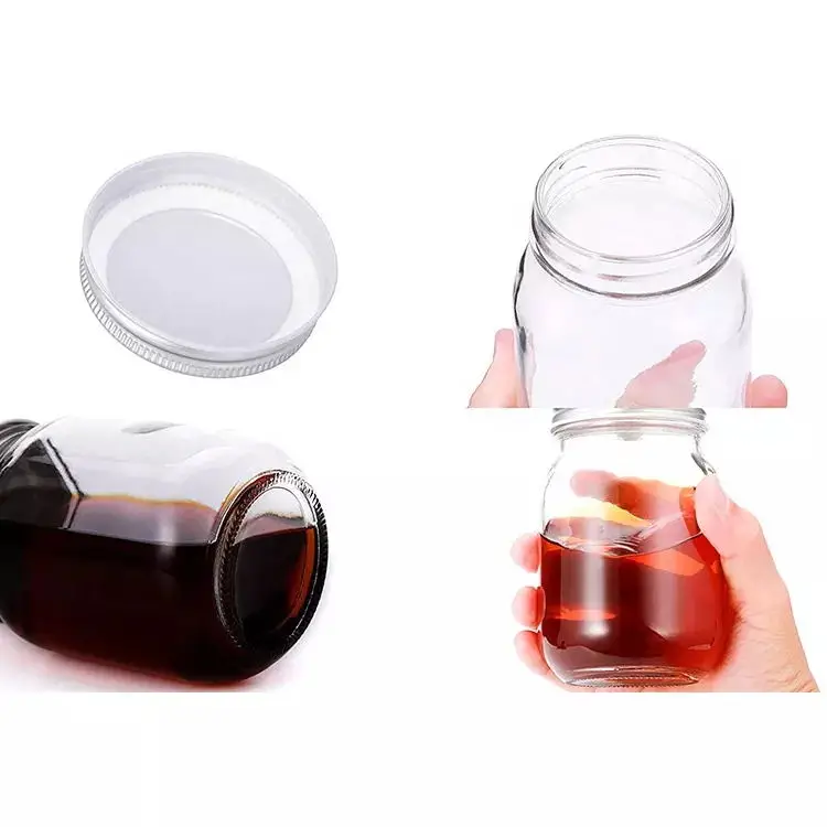 Custom Mason Jars wide mouth clear 500m 16oz Canning Jars With Lids For Honey Jam Jelly Foods