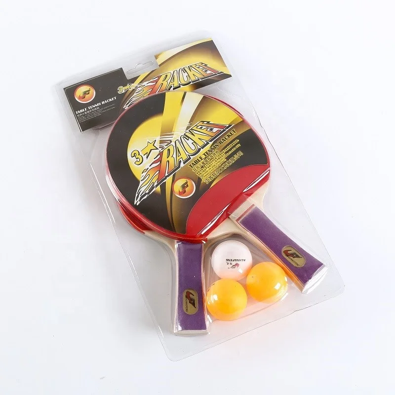 Изготовленный на заказ логотип высококачественный набор ракеток для настольного тенниса с хорошим деревянным 2 ракетками и 3