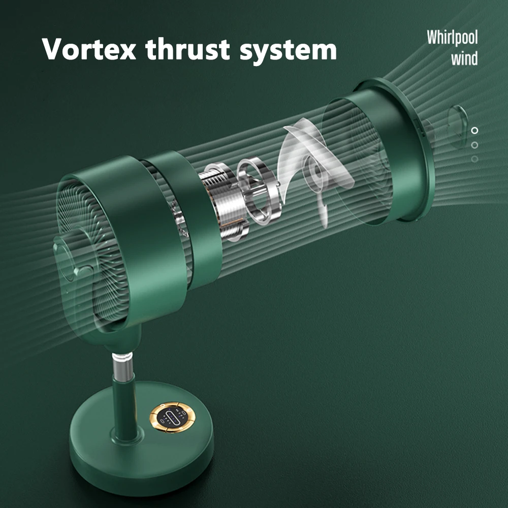 Telescopic circulating fan remote control portable usb charging night light mini mute home dormitory desktop desktop fan