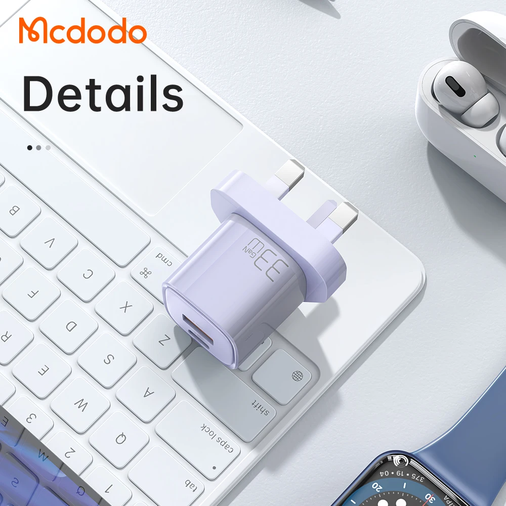 NEW UK Plug Mini 33W 30W USB C Charger Colorful Travel PD PPS Charger Block Dual Ports Type-C + USB Wall Adapter