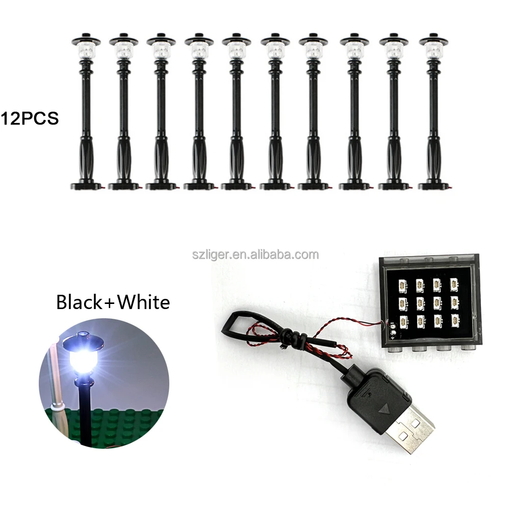 DIY Building block toy light USB HUB  3710 30057 4073 59349 MOC bricks Street View Micro Bit Light strip light for kit