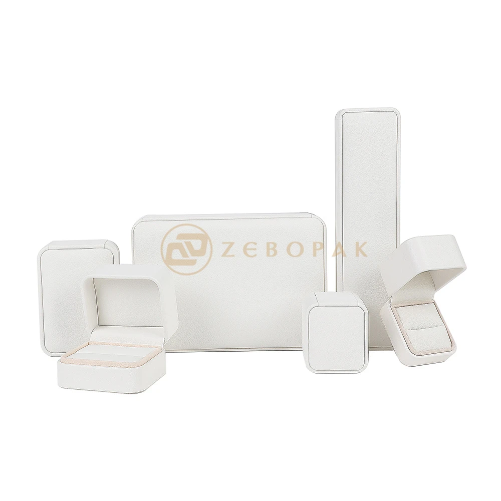 Zebo Hot Selling Multiple Colors Custom Leather Jewelry Box Custom Logo Ring Jewelry Box Set