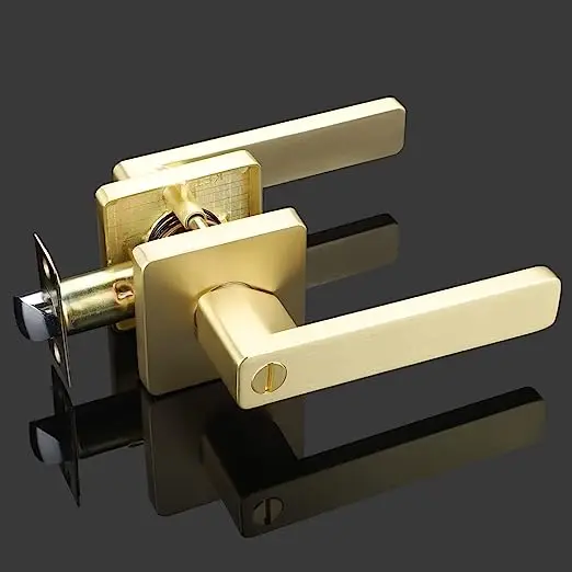 Luxury Design Door Knob Yellow Bronze Bathroom Knob High Standard Interior Door Lock Set