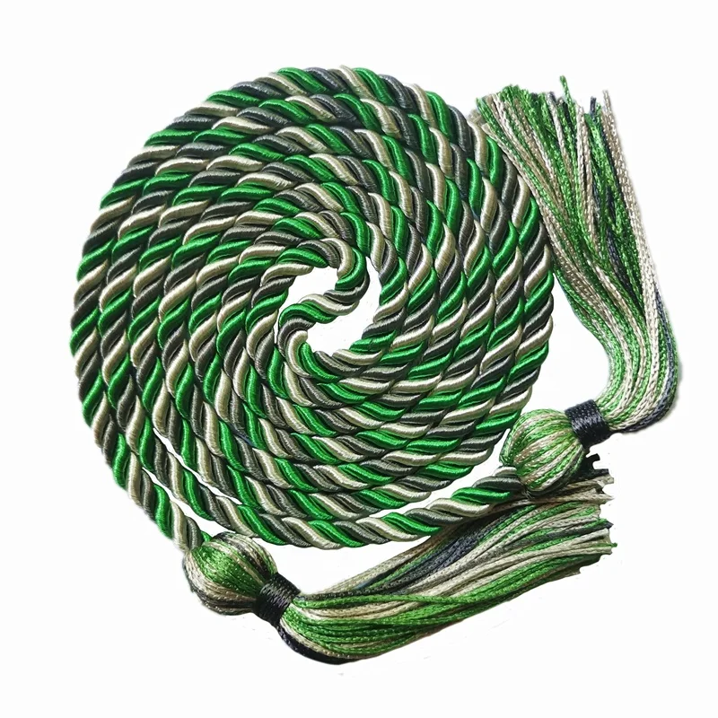 kelly green/dark grey/pearl white  multicolor graduation cords graduation cord graduation honor cords