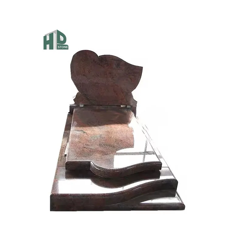Popular Russia Style Tombstone Multicolor Rosso Crepuslolo Red Granite Headstone Monument Gravestone