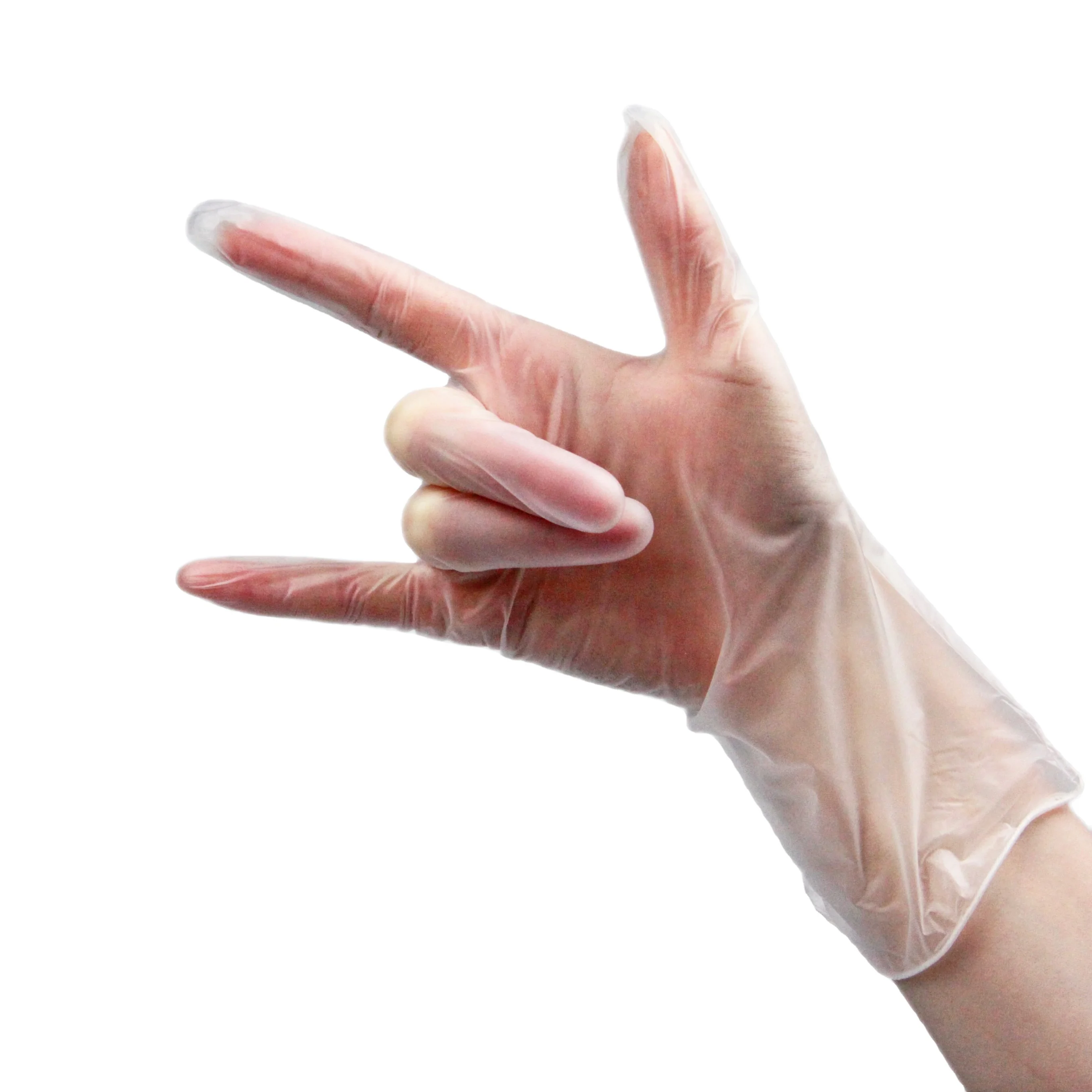 clear  disposable vinyl  gloves powder free
