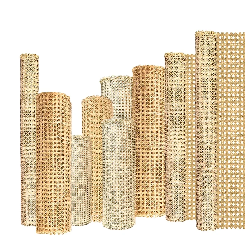 Rattan factory natural raw material cane synthetic webbing rattan sheet fabric wicker rattan roll for furniture
