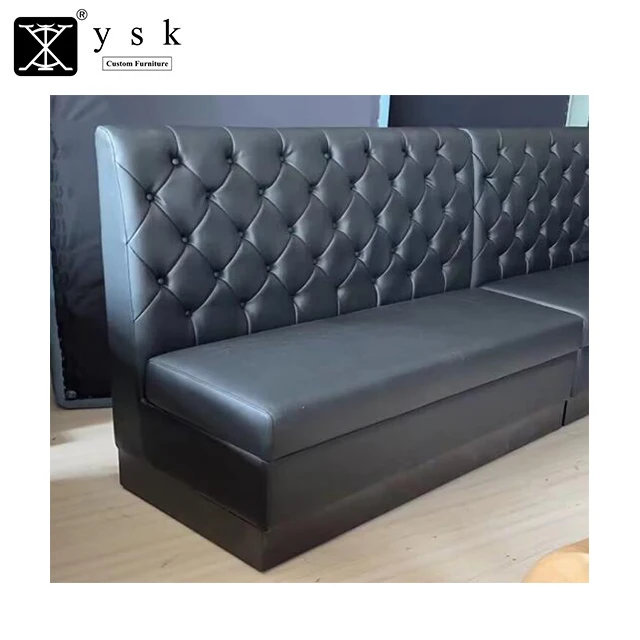 YSK-03 Modern Design Restaurant Wood Furniture Booth Seating Sofa Set Black Booth Seat