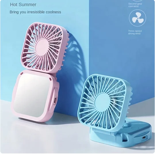 Multiple colors  5V 1A 500mAh mini Mini neck hanging foldable fan
