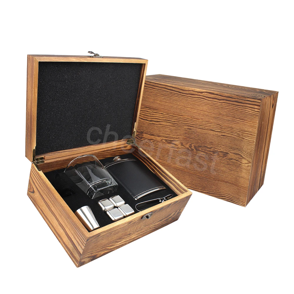 Good Quality  Ice Cube And Whiskey Glass Gift Box And Stainless Steel Whiskey Stones Set