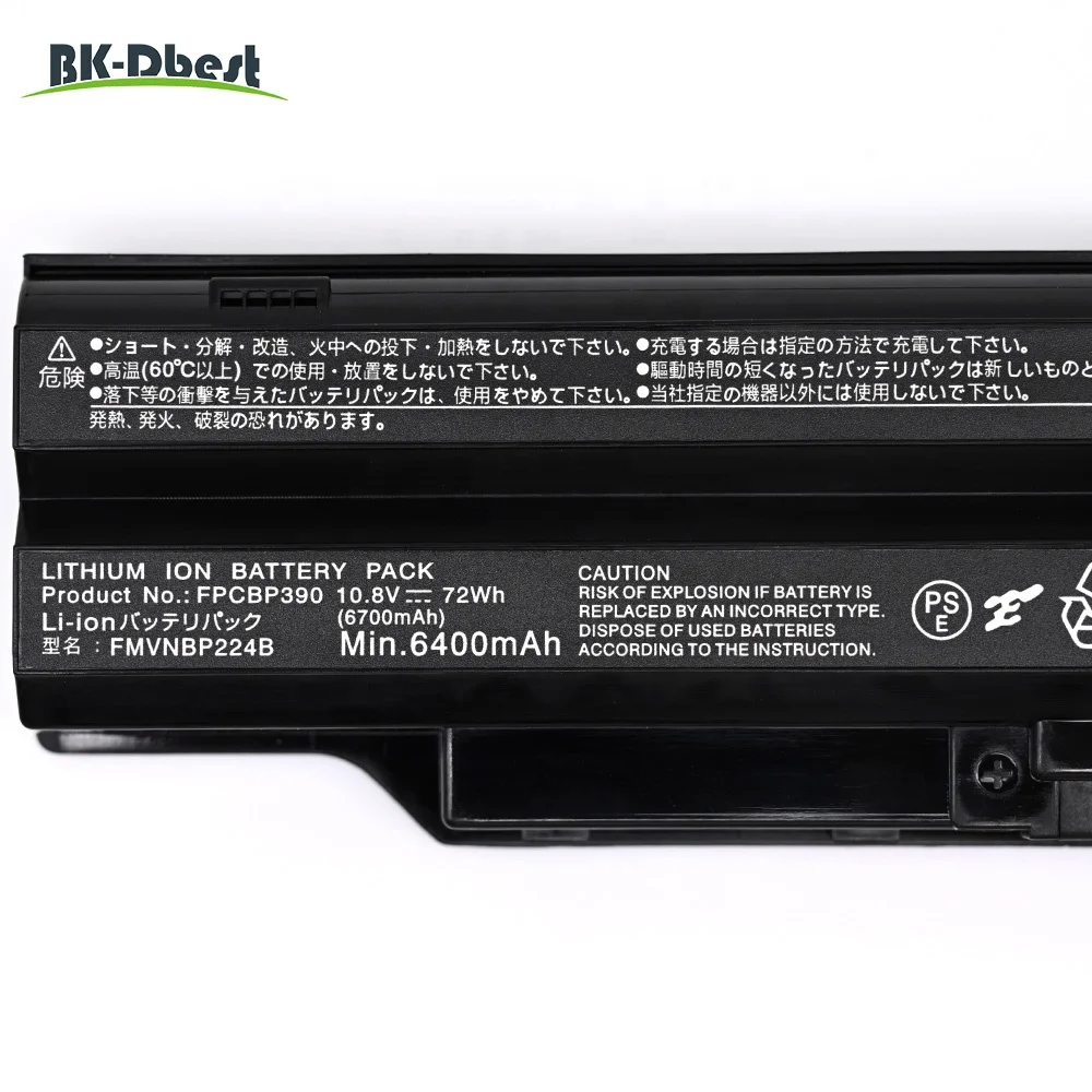 BK-Dbest 10.8v 72wh New Replacement Laptop Battery FPCBP390 For FUJITSU FMVNBP223 FMVNBP224 FPCBP390 FPCBP392 Rechargeable