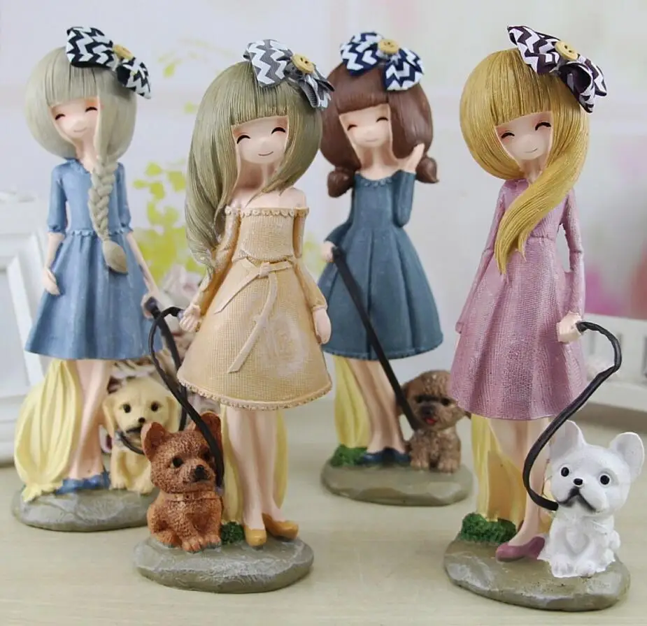 Customized Home Table Art Decor Luxury Pet Lady Resin Table Base Sculpture