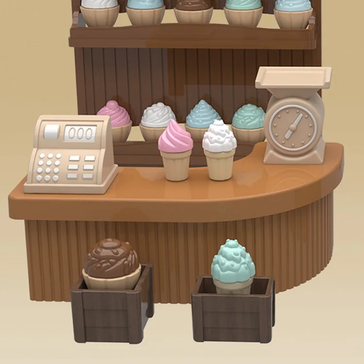 New ice cream shop mini toy furnitures house pretend other toys furniture set play for children