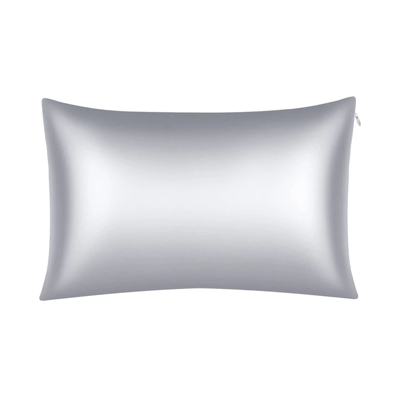 Natural Luxury 19MM 100% mulberry silk Zipper Pillow Case smooth Silk Pillowcase
