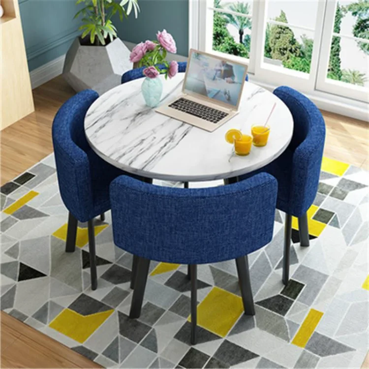 CZTZ-04 Simple Creative Coffee Shop Milk Tea Shop Small Round Table Four Chair Combination