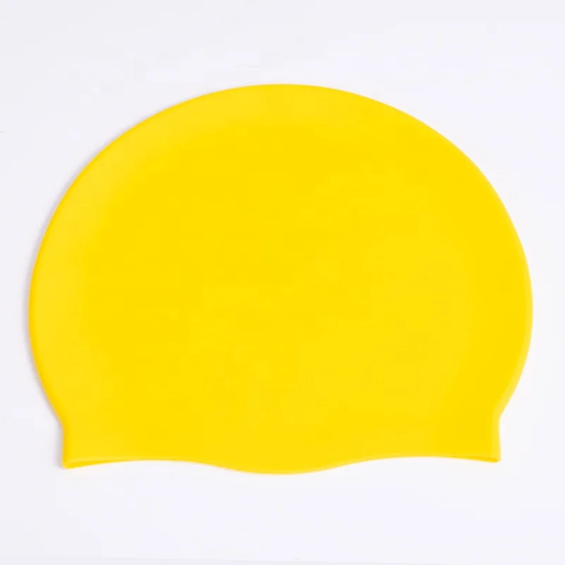 Wholesale Solid Color Flat Swimming Cap Elastic Turban Style Silicone Hat for Swim Pool & Seaside Water Sports