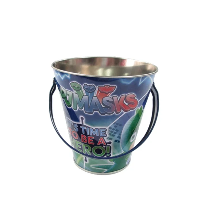 19 Years Factory Free Sample High Quality Custom Logo Printed Gift Packing Round Metal PopCorn Tin Bucket for Sweet Candy