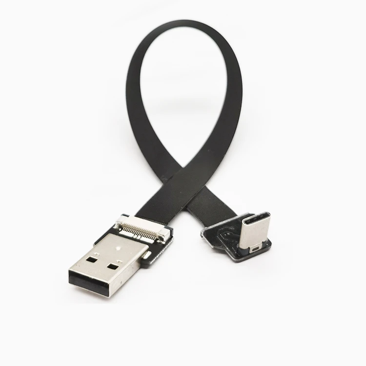Кабель USB 3 1 типа c FPV плоский тонкий ленточный кабель FPC ffc от A до C под прямым углом 90