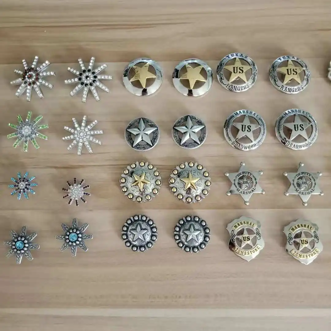 
antique copper round sunflower conchos 1.5