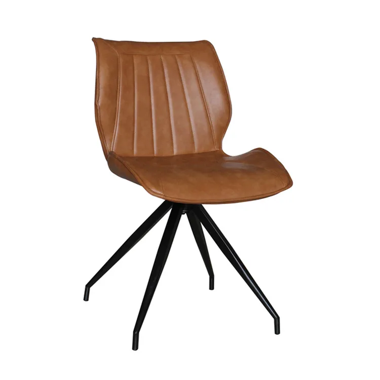 Коммерческая оптовая продажа, античный винтажный стиль, превосходное качество, KD железные стальные черные Порошковые ножки из искусственной кожи, металлические стулья