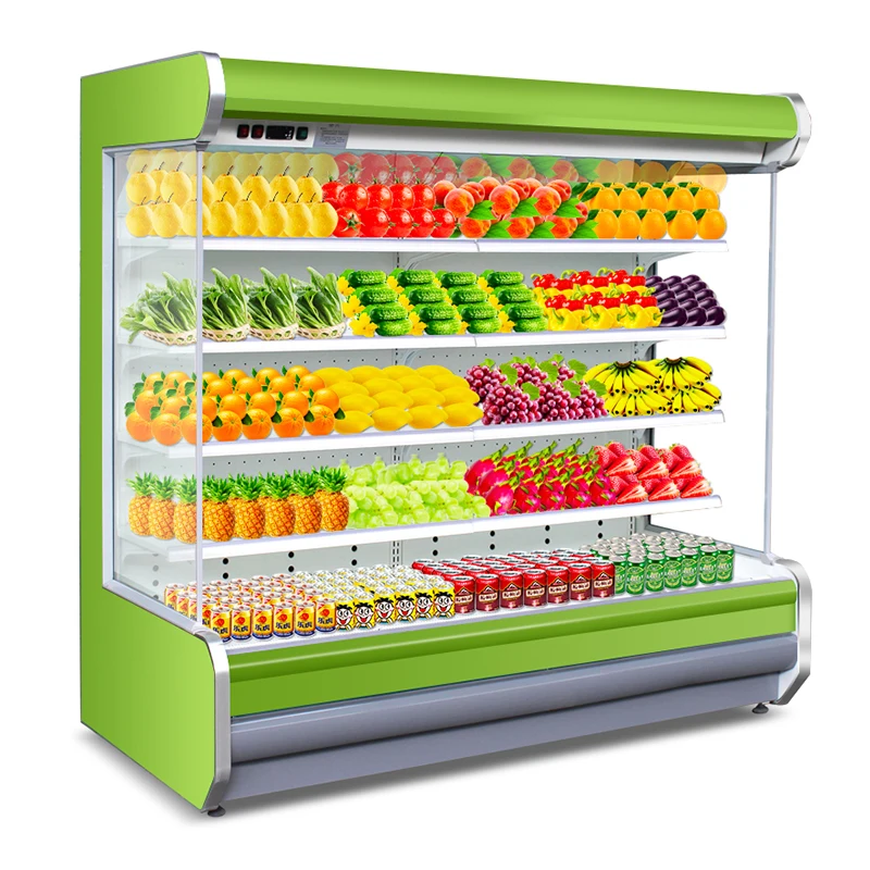 New Open Refrigerated Display Cabinet Refrigerator Supermarket Display Refrigerator Fruit Fresh Keeping Showcase Cool Down