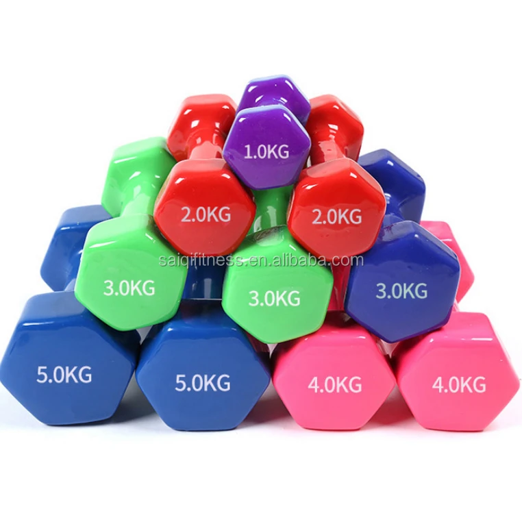 
Fitness Hex Dumbbell Woman Used Color Vinyl Dumbbell for sale 