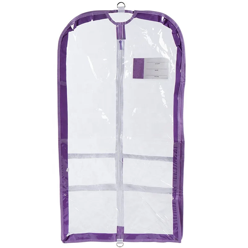 Clear Plastic Garment Bag with Pockets for Dance Competitions PVC Garment Bag  Costume garment bag with pockets