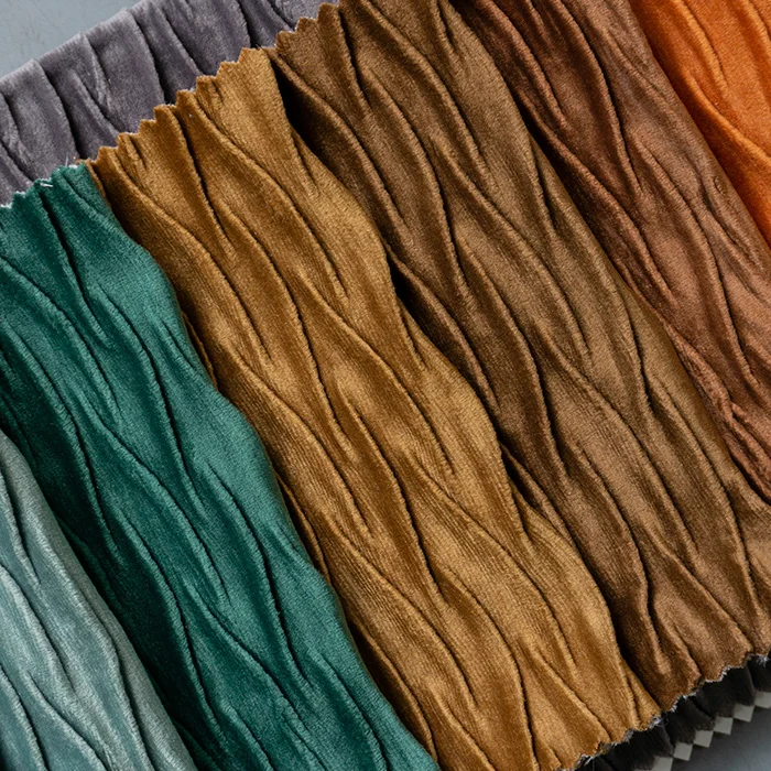 Crumple velvet 100% polyester Crumple Holland velvet upholstery sofa upholstery fabric for  sofa curtain