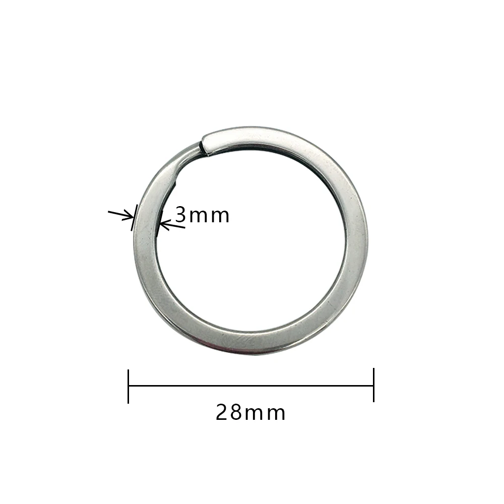 Stainless Diameter 28mm Flat Circular Keyring